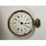 A GENTLEMAN'S 9CT GOLD OPEN FACED POCKET WATCH GROSS WEIGHT 89.24 GRAMS WITH LEVER ESCAPEMENT AND