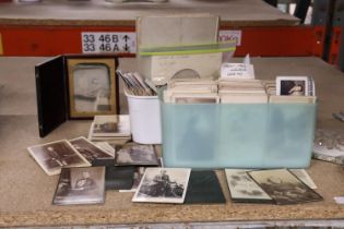 A LARGE QUANTITY OF SEPIA PHOTO'S, CABINET CARDS, ETC.,