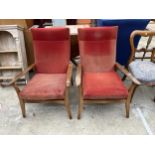 A PAIR OF FURPRO BY PIRELLI RETRO TEAK ARMCHAIRS