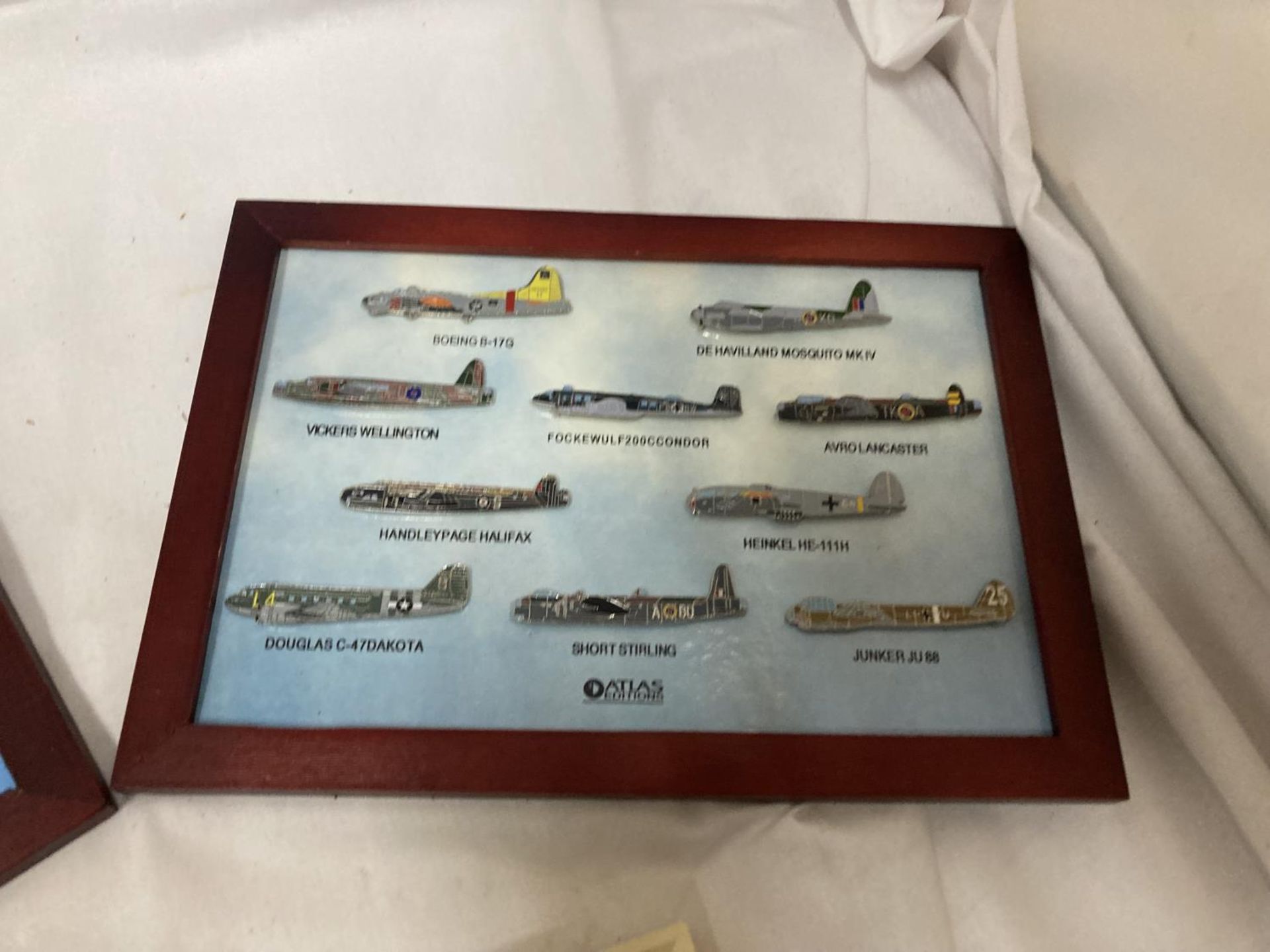 A FRAMED COLLECTION OF RAF BADGES AND TWO FRAMED PLANE COLLECTIONS - Image 3 of 4
