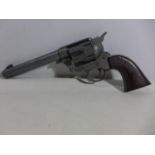 A NON FIRING REPLICA COLT SINGLE ACTION ARMY 45 REVOLVER, 14CM BAREL, LENGTH 27CM