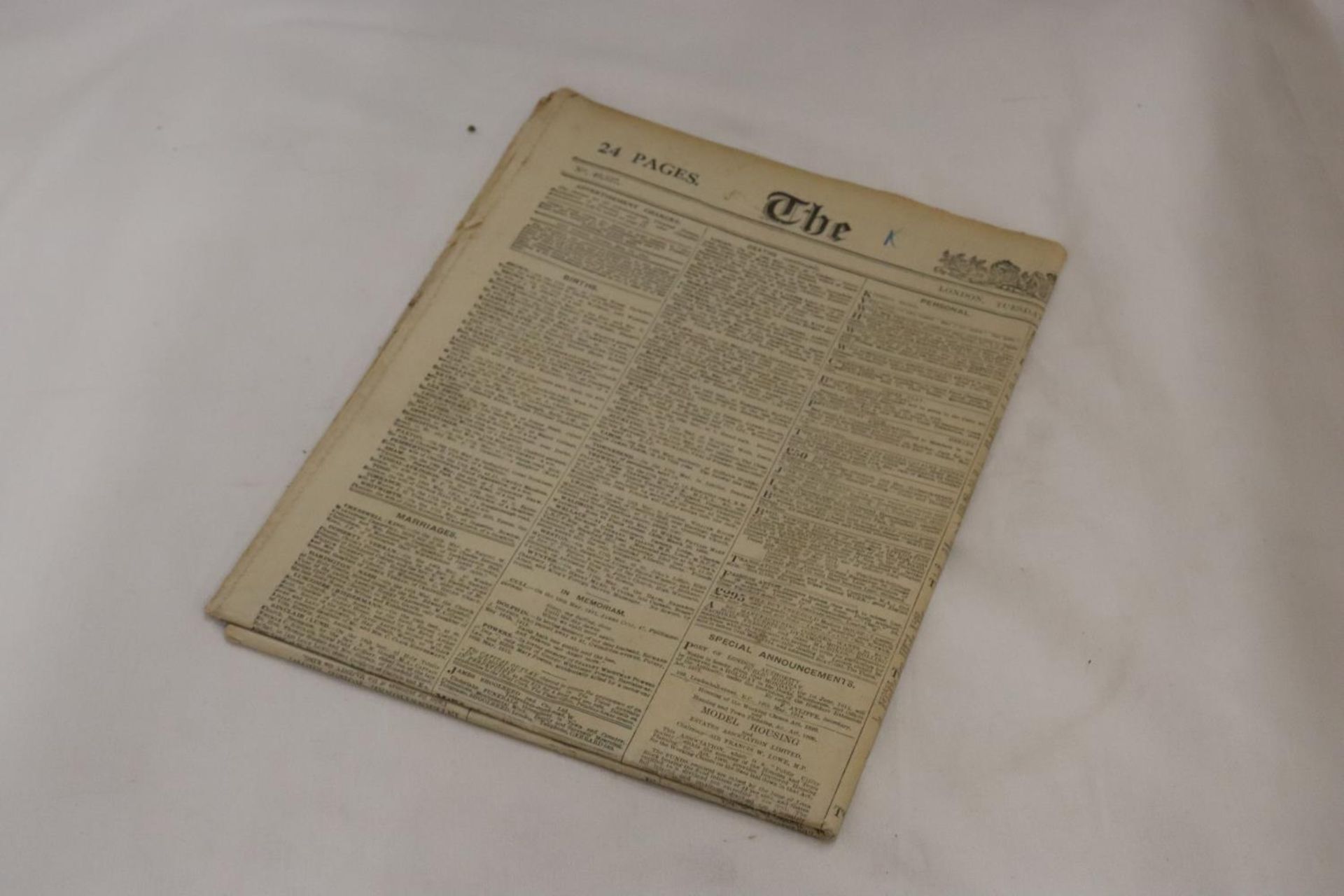 A VINTAGE 'THE TIMES' NEWSPAPER DATED TUESDAY, MAY 19, 1914