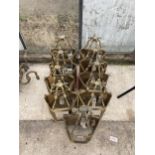 ELEVEN VINTAGE BRASS WALL LIGHT FITTING FRAMES