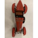 A LARGE RED TIN PLATE ALPHA ROMEO RACING CAR, LENGTH 34CM