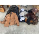 AN ASSORTMENT OF LADIES WIGS AND HATS