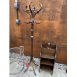 A BENTWOOD COAT STAND WITH TURNED COLUMN