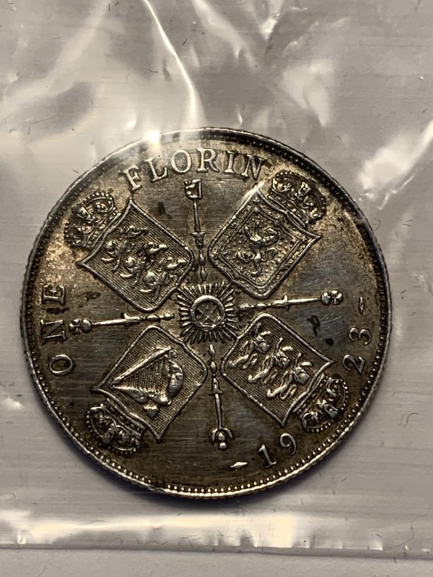 A GEORGE V 1923 SILVER FLORIN