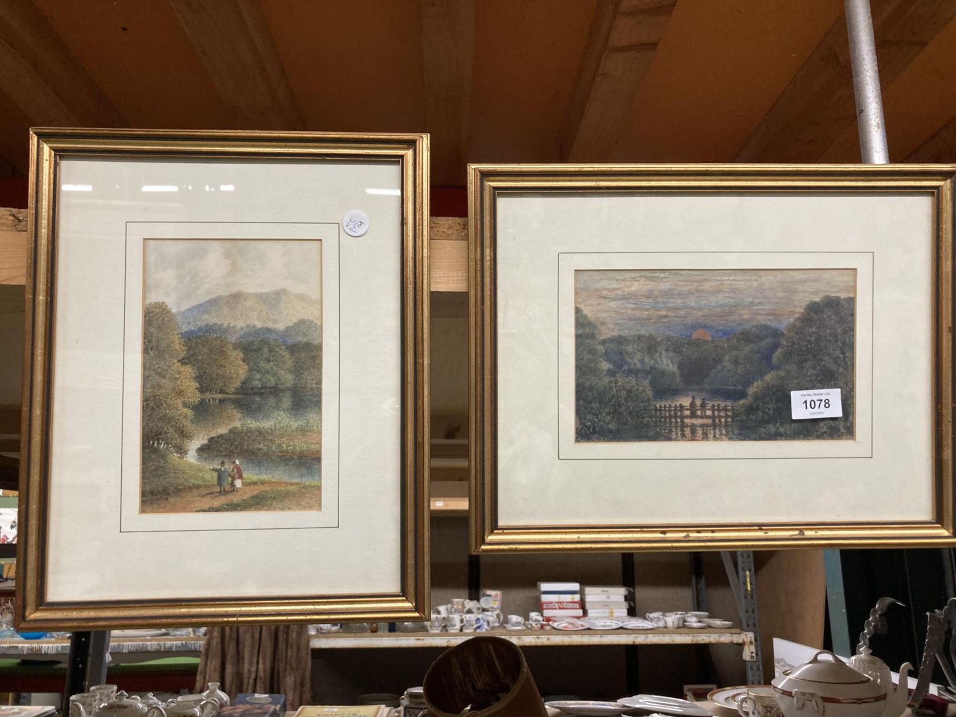 TWO GOLD FRAMED PRINTS OF LAKELAND SCENES