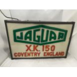 A JAGUAR X K 150 COVENTRY ENGLAND ILLUMINATED LIGHT BOX SIGN 53CM X 34CM