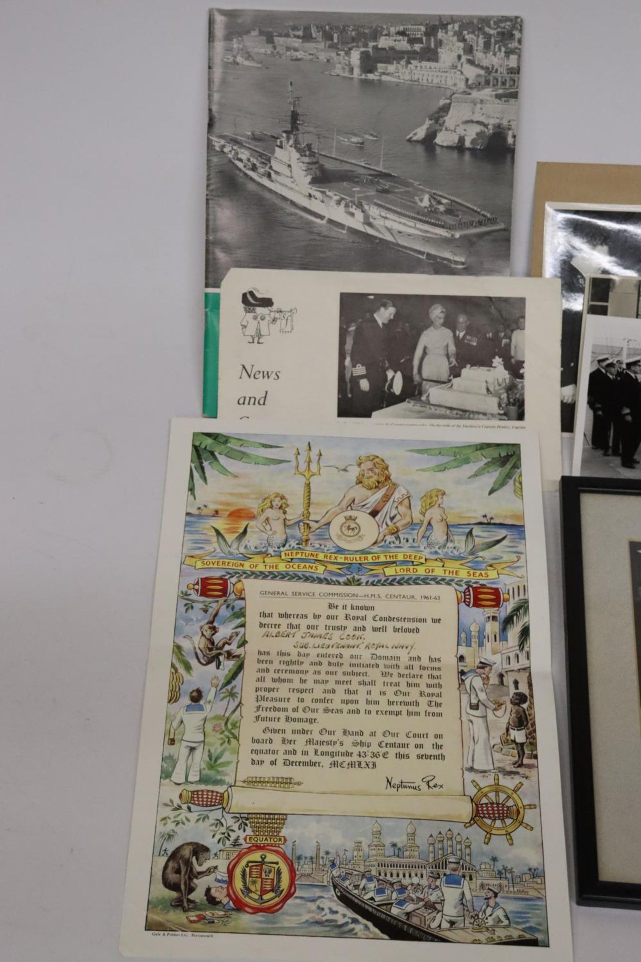 A COLLECTION OF EPHEMERA RELATING TO HMS CENTAUR, TO INCLUDE PHOTOS ETC - Image 2 of 6