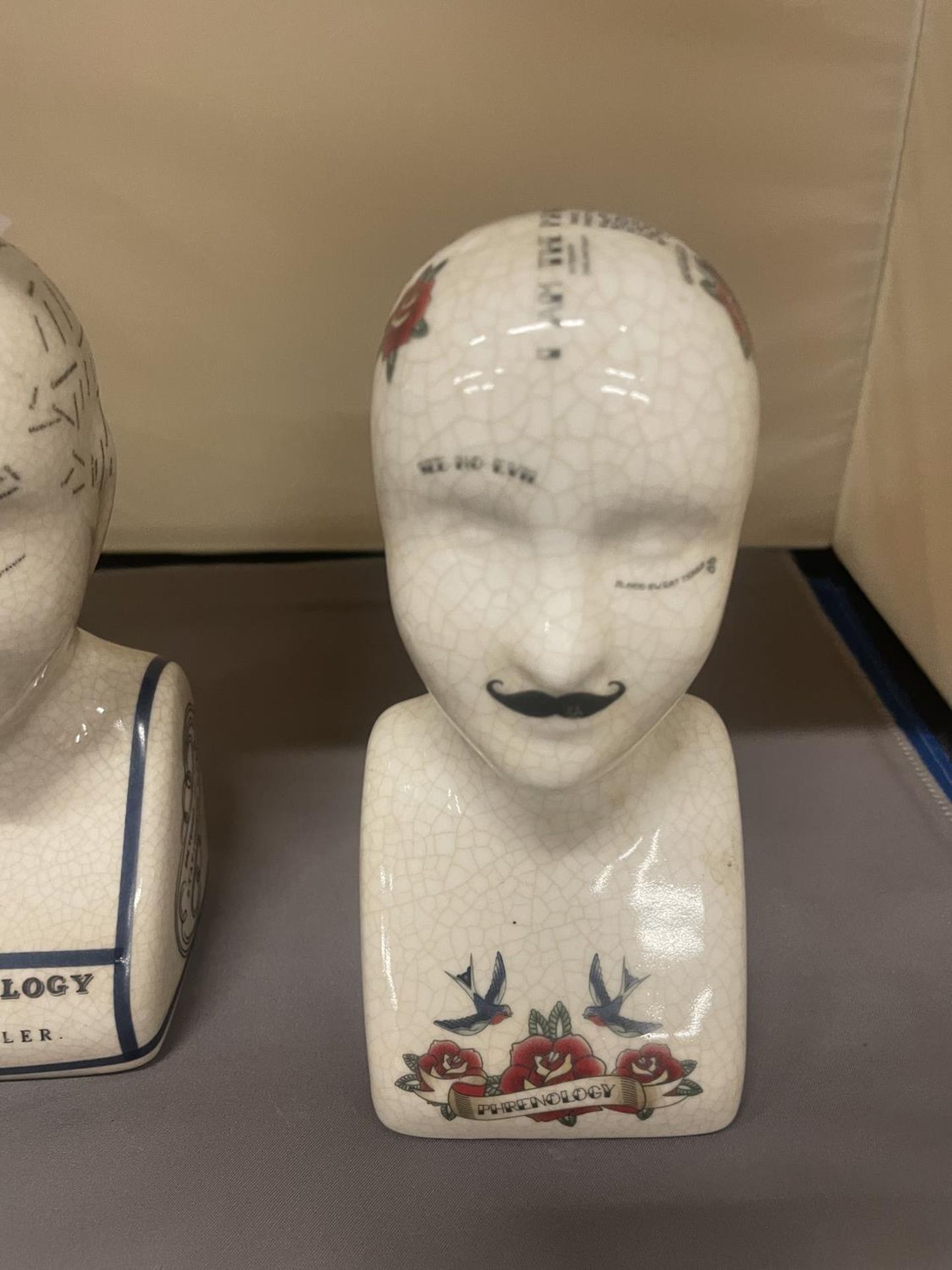 TWO PHRENOLOGY HEADS, HEIGHT 16CM - Image 3 of 5