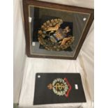 A FRAMED PAINTED 48TH C.E.F. CANADIAN 3RD PIONEERS BADGE, 61 X 63CM, MEDICAL CORPS AND TWO
