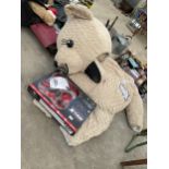 TWO ITEMS TO INCLUDE A LARGE SOFT TEDDY BEAR COSTUME AND A REMOTE CONTROLLED X-CAM QUADCOPTER