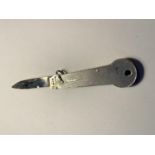 A HALLMARKED LONDON SILVER POCKET KNIFE WITH ONE STAINLES STEEL BLADE