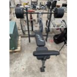 AN OPTI WEIGHT LIFTING BENCH AND WEIGHTS