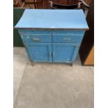 A 1950'S FORMICA TOP SIDE CABINET, 31" WIDE