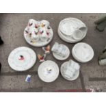 AN ASSORTMENT OF VARIOUS CERAMIC CUPS AND PLATES