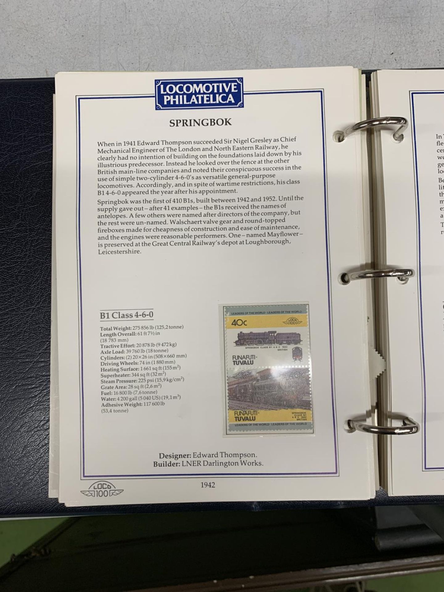 A LOCOMOTIVE PHILATELICA LEADERS OF THE WORLD REFERENCE BOOK, PLUS STAMPS - Image 2 of 3