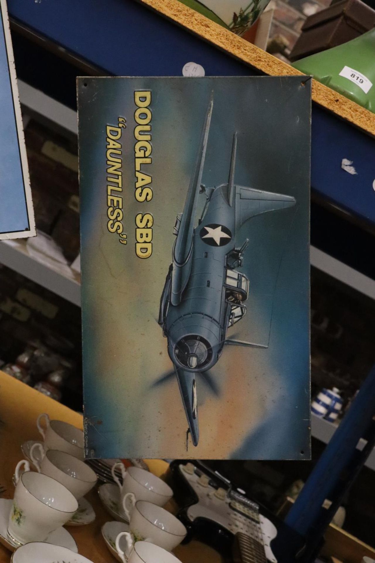 TWO METAL FIGHTER PLANE SIGNS, PURSUIT THUNDERBOLT AND DOUGLAS SBD 'DAUNTLESS' - Image 2 of 3