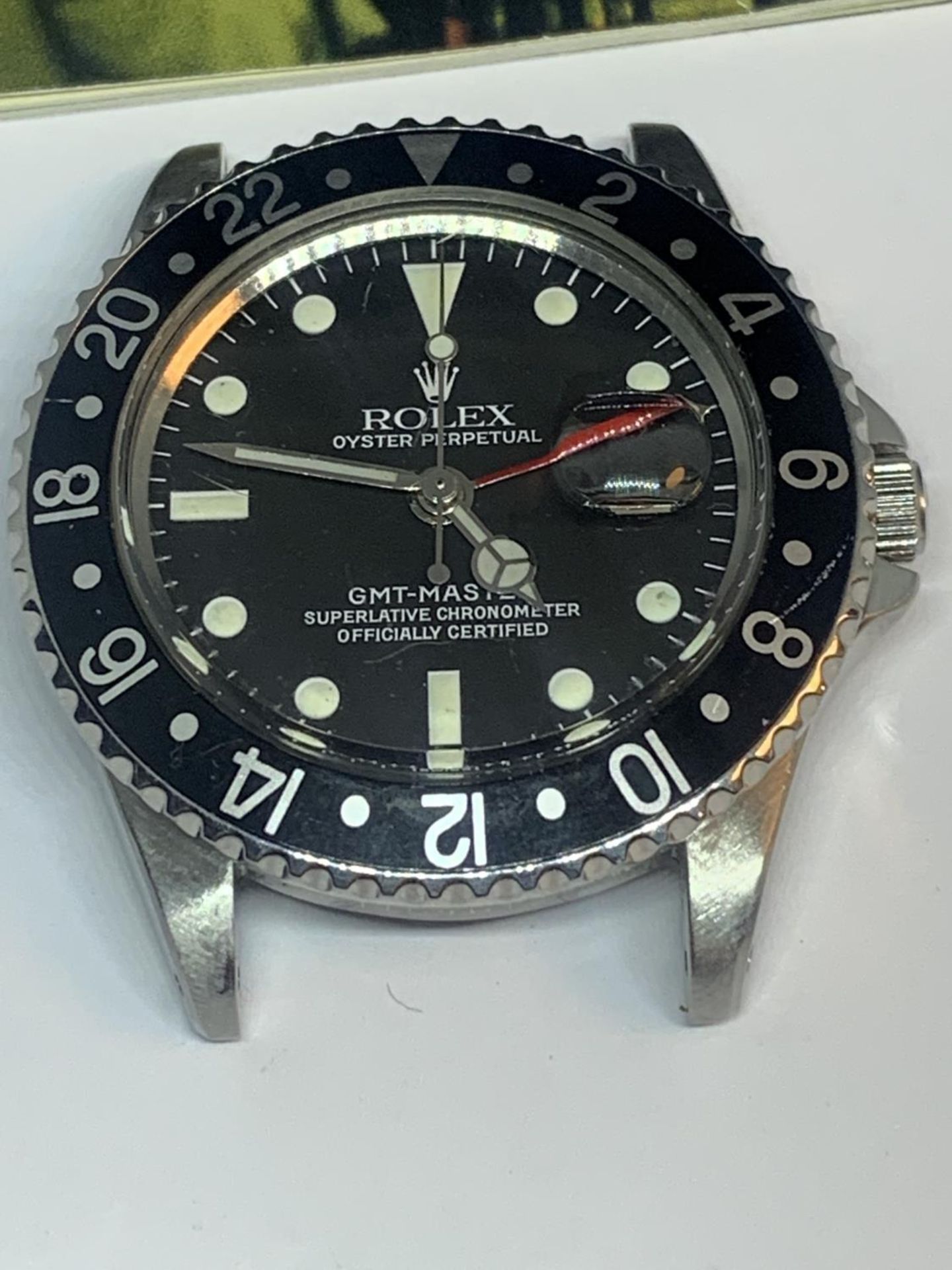 A RARE VINTAGE ROLEX GMT MASTER WITH POINTED CROWN GUARDS REF 1675 WITH EXTRAS TO INCLUDE A ROLEX - Bild 2 aus 18