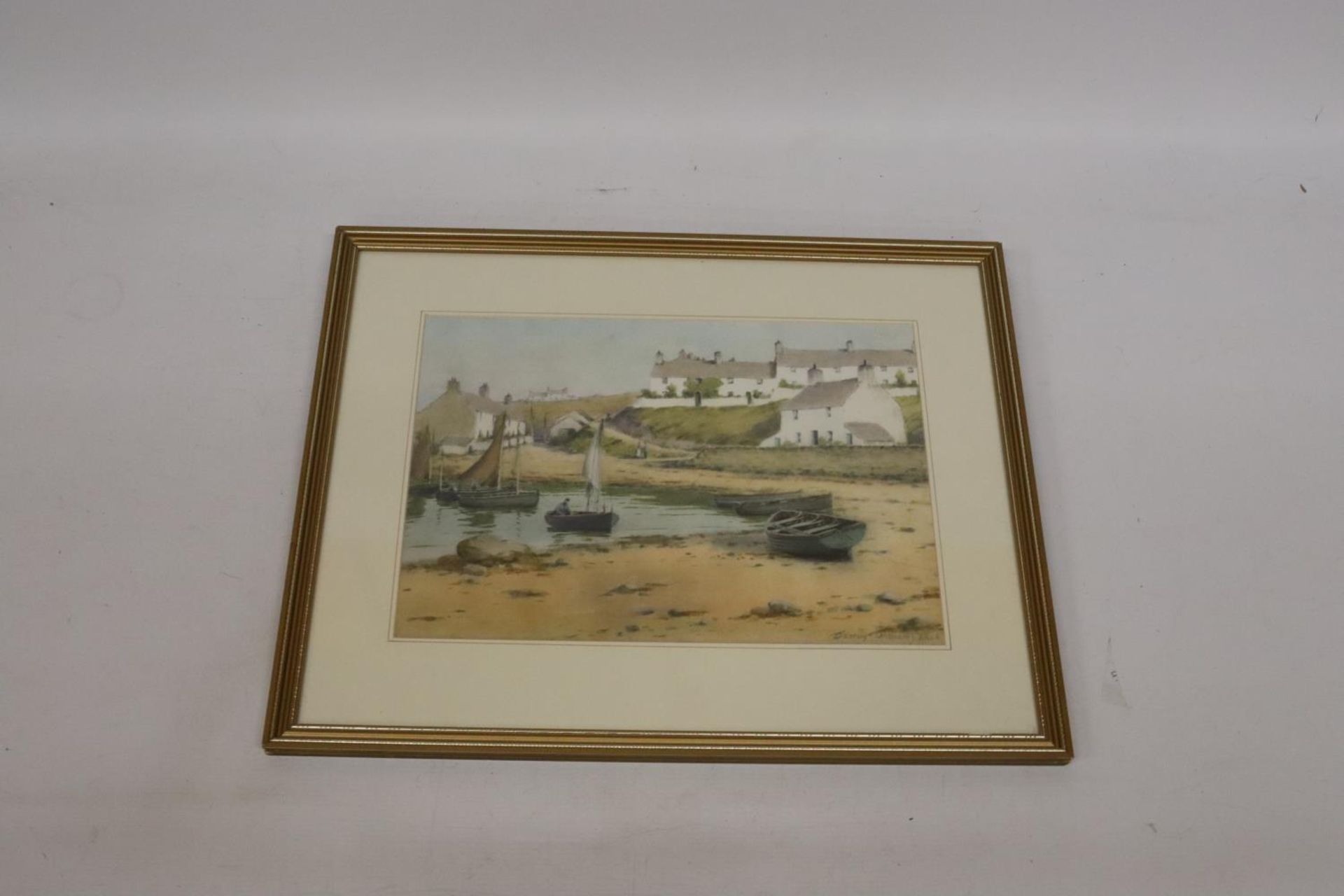 TWO FRAMED PRINTS BY WARREN WILLIAMS, 'FISHERMEN'S COTTAGES', MOELFRE, ANGLESEY AND 'PENRHYN', - Image 4 of 4