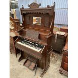 A NEEDHAM OF NEW YORK PEDAL ORGAN WITH MIRROR-BACK