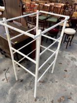 A FOURTEEN BAR PAINTED FREE STANDING AIRER