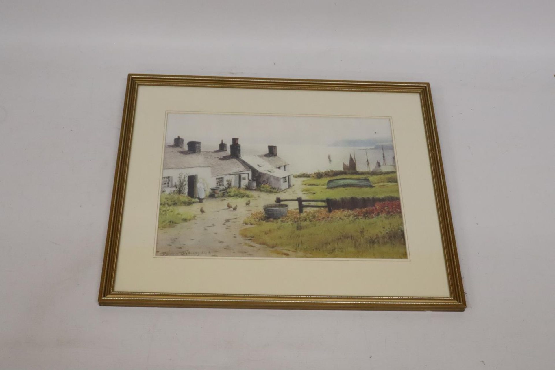 TWO FRAMED PRINTS BY WARREN WILLIAMS, 'FISHERMEN'S COTTAGES', MOELFRE, ANGLESEY AND 'PENRHYN', - Image 3 of 4