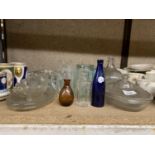 A COLLECTION OF VINTAGE BOTTLES, GLASSES, ETC TO INCLUDE MASONIC