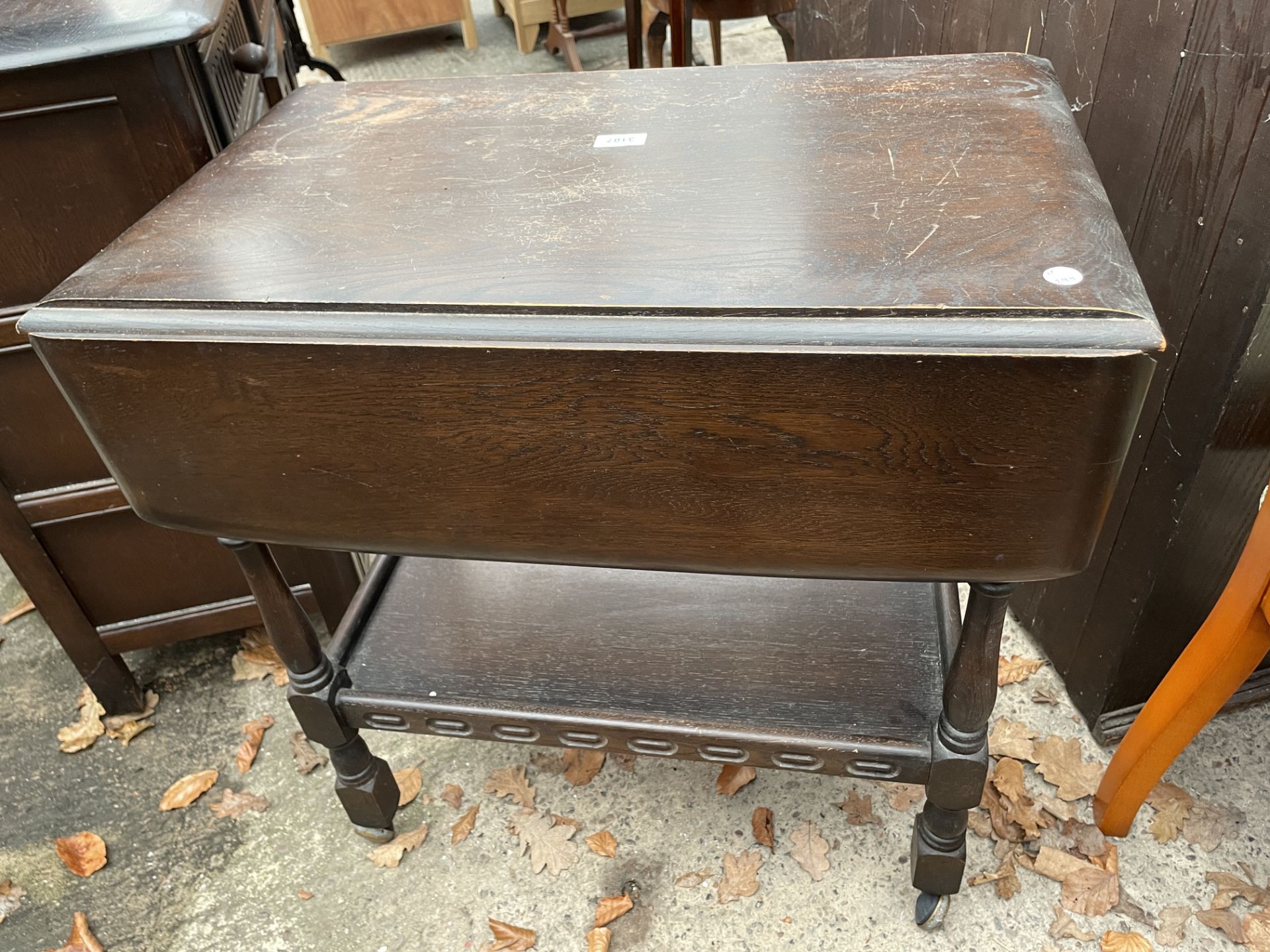 A MODERN DROP-LEAF TROLLEY WITH DRAWER - Image 2 of 2
