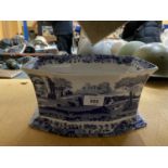 A SPODE 'BLUE ITALIAN' DOUBLE PLANTER, HEIGHT 13CM, WIDTH 26CM