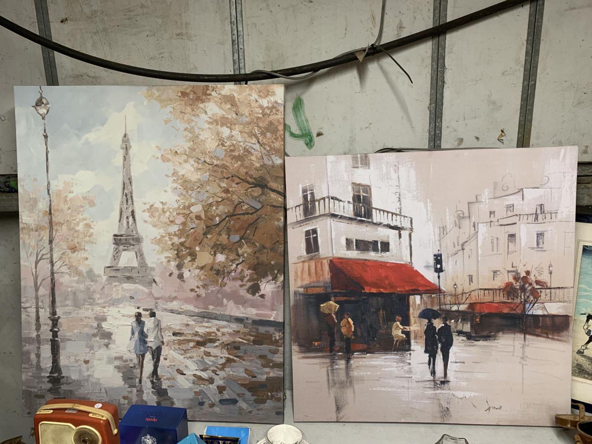 TWO LARGE CANVAS PRINTS OF PARIS