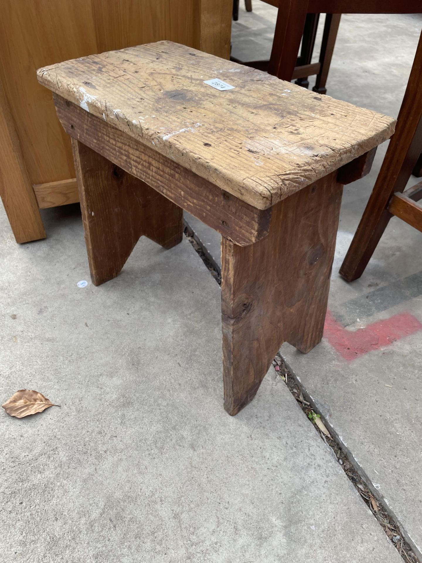 A SMALL BEECH STOOL