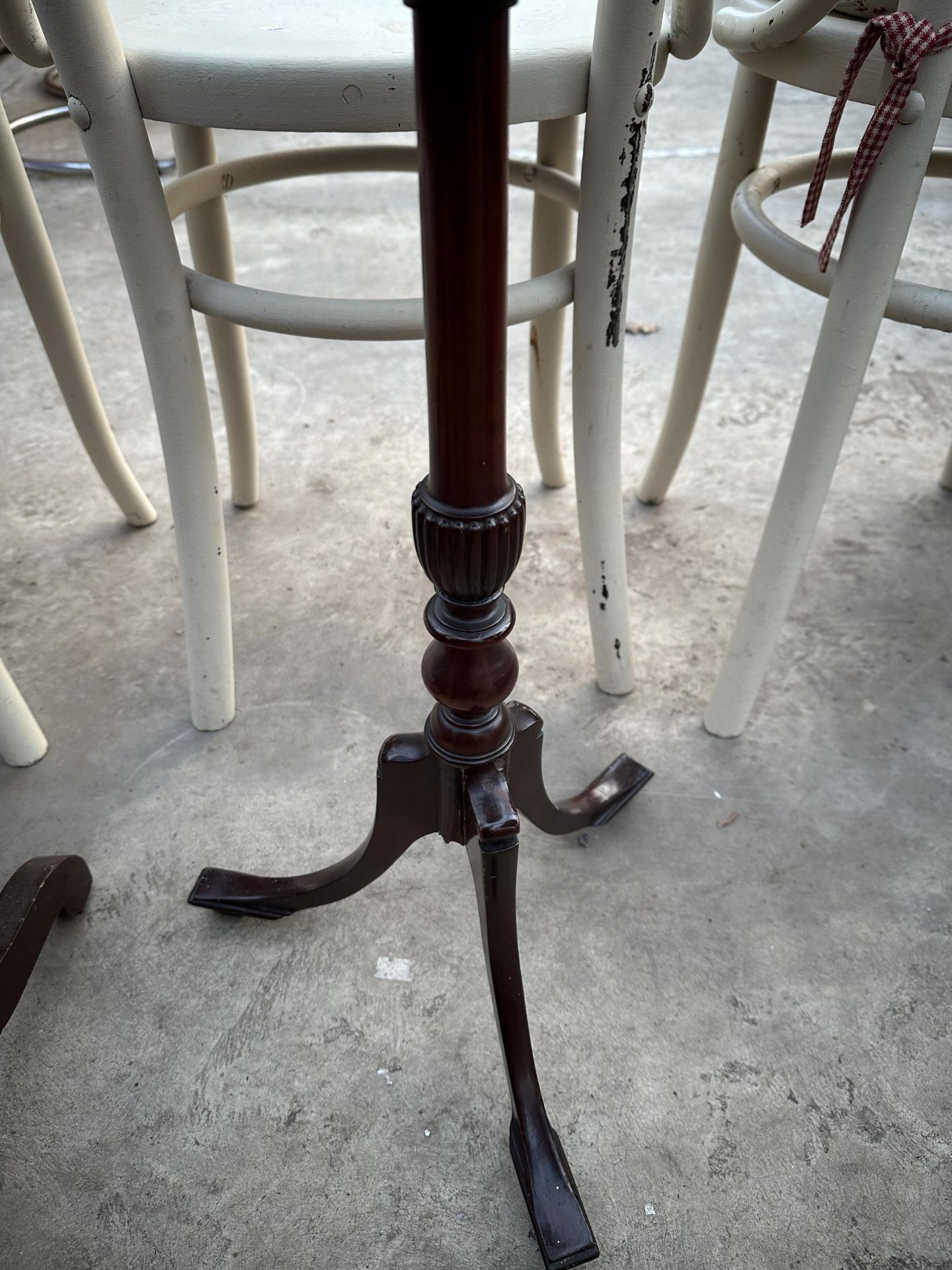 TWO MAHOGANY TRIPOD WINE TABLES, ONE INLAID - Image 5 of 5