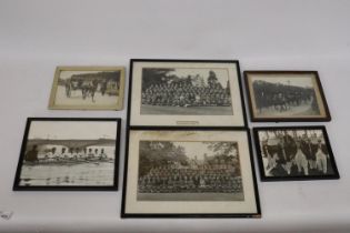 SIX FRAMED PICTURES OF SPORTING/ ROWING/HORSE RELATED PRINTS