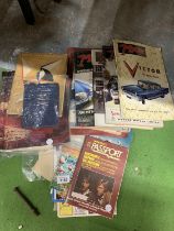 A QUANTITY OF VINTAGE MAGAZINES AND BOOKS TO INCLUDE ROYAL MEMORABILIA, MOTOR MAGAZINES, MAN ON