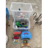 AN ASSORTMENT OF CHILDRENS TOYS TO INCLUDE THOMAS THE TANK ENGINE ETC