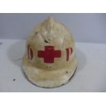 A WHITE PAINTED FRENCH D P HELMET