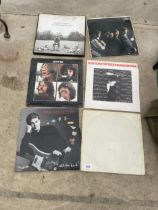 SIX VARIOUS LP RECORDS TO INCLUDE DAVID BOWIE AND THE BEATLES ETC