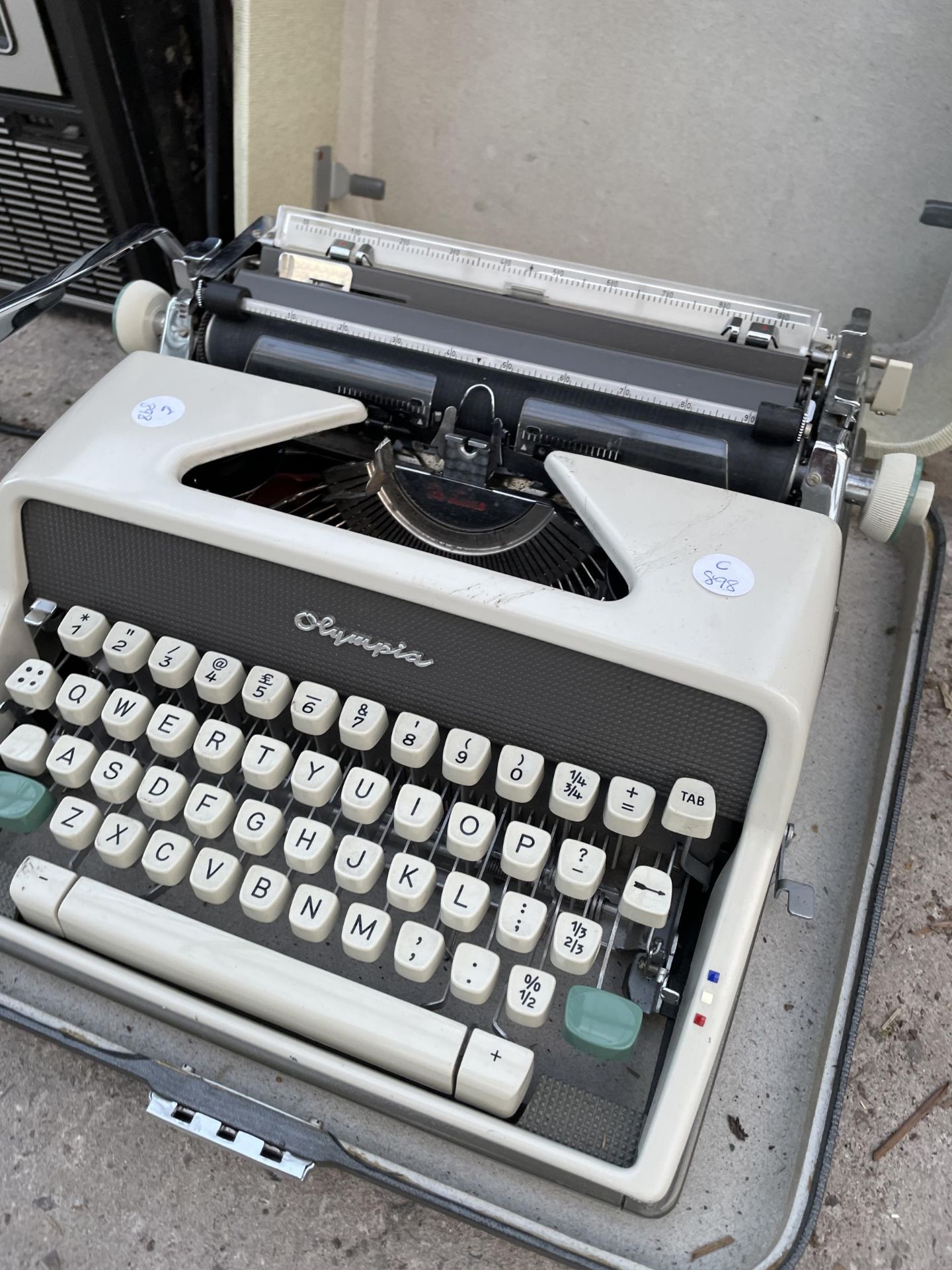 A RETRO SHARP RADIO AND A PORTABLE OLYMPIA TYPEWRITER - Image 3 of 3