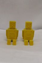 A PAIR OF ROBOT BOOKENDS
