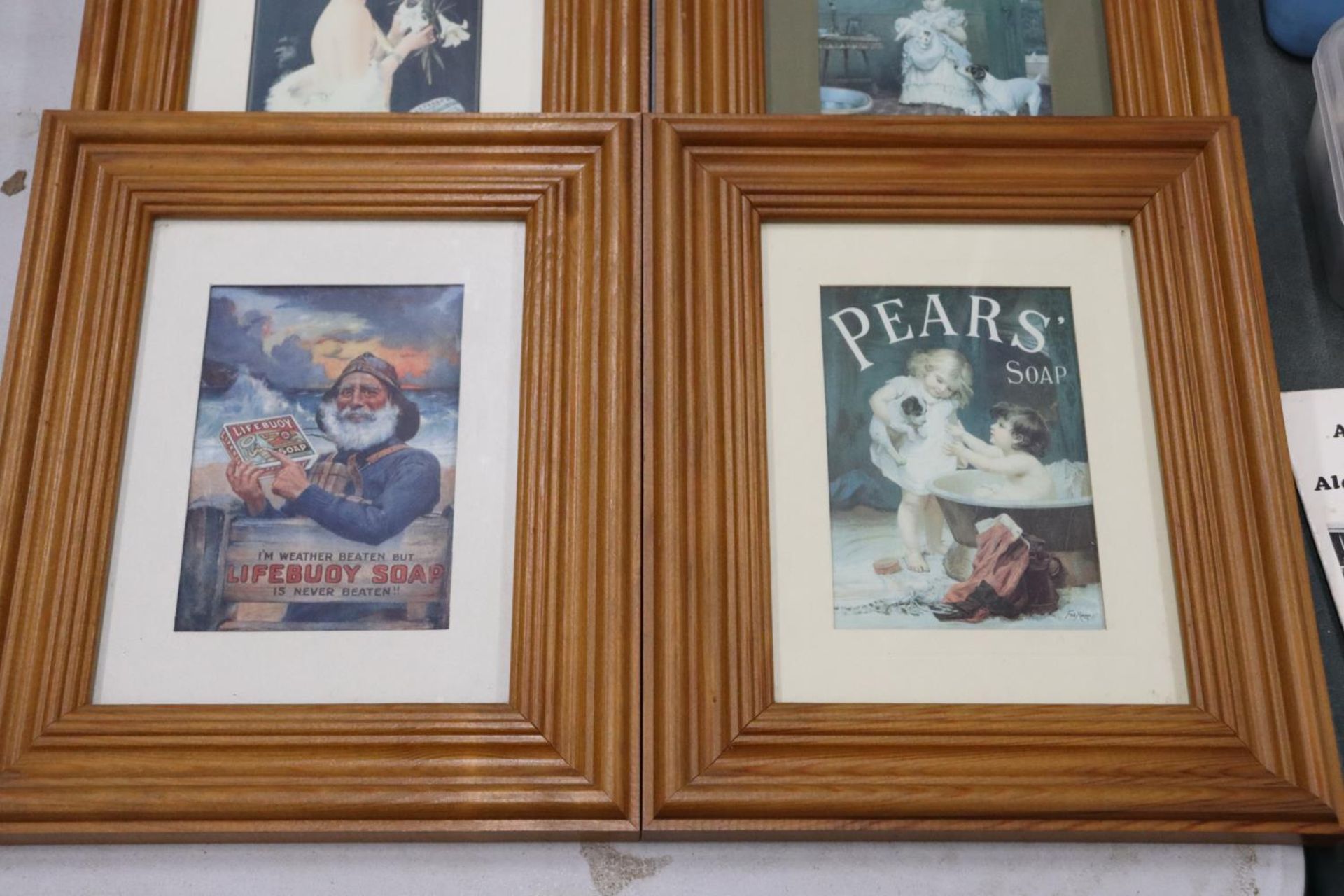 SIX FRAMED ADVERTISING PRINTS TO INCLUDE PEARS' AND LIFEBUOY SOAP, 23CM X 28CM - Image 2 of 5