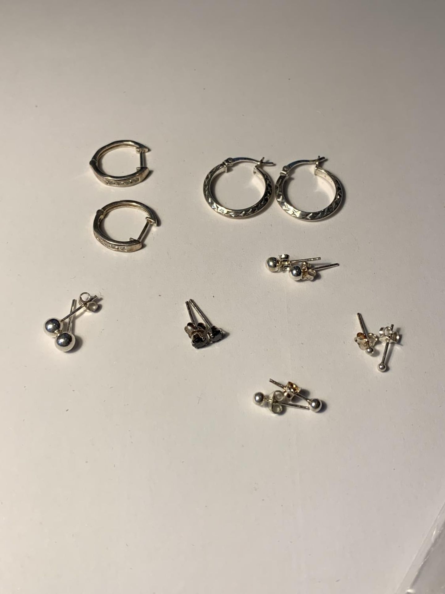 SEVEN PAIRS OF SILVER EARRINGS