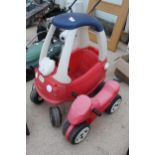 LITTLE TIKES RED COSY CAR, RED SIT ON BIKE + VAT