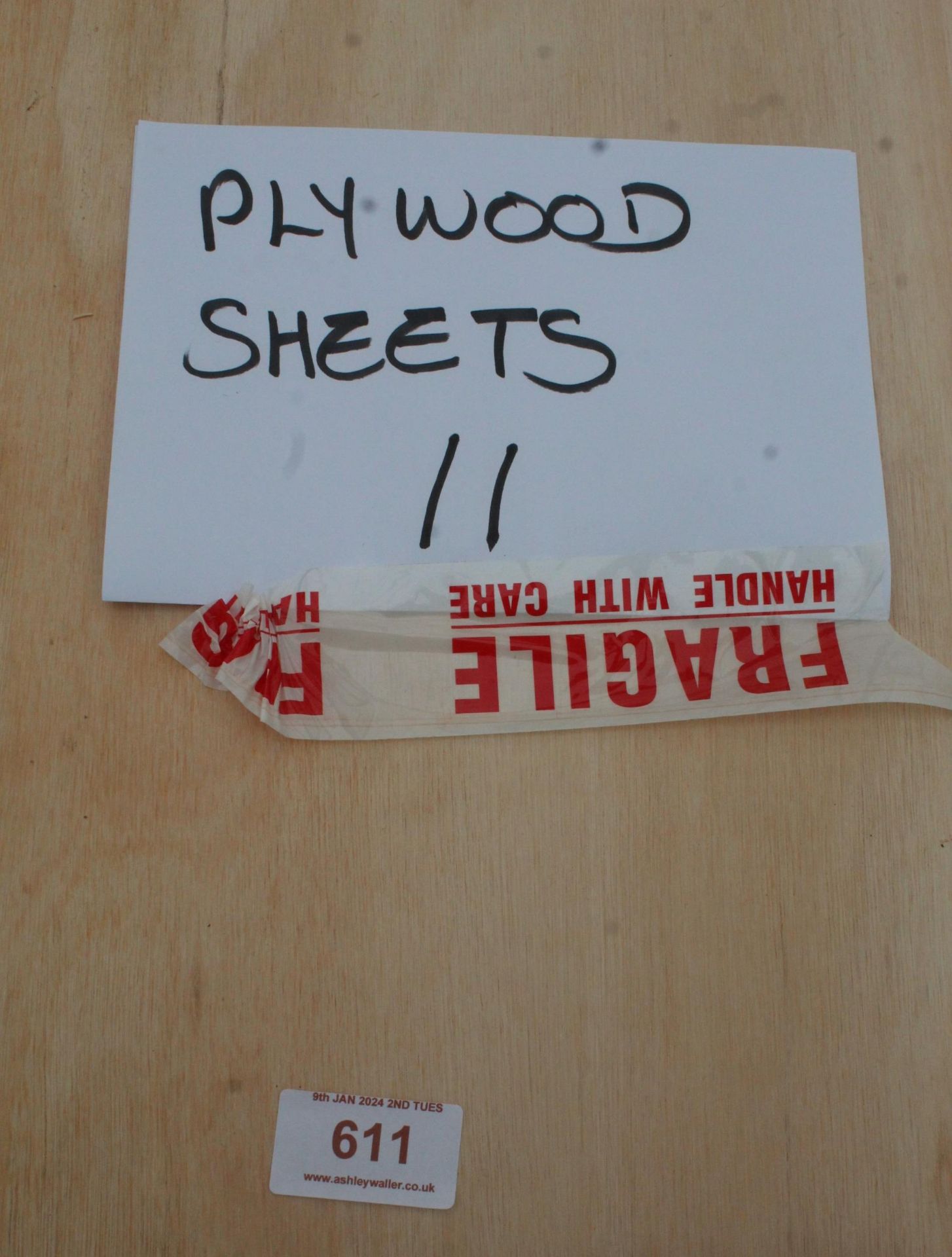 ELEVEN PLYWOOD SHEETS NO VAT - Image 2 of 2