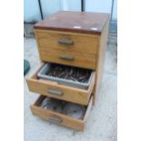 CHEST OF DRAWERS INCLUDING CONTENTS OF ENGINEERING ITEMS NO VAT