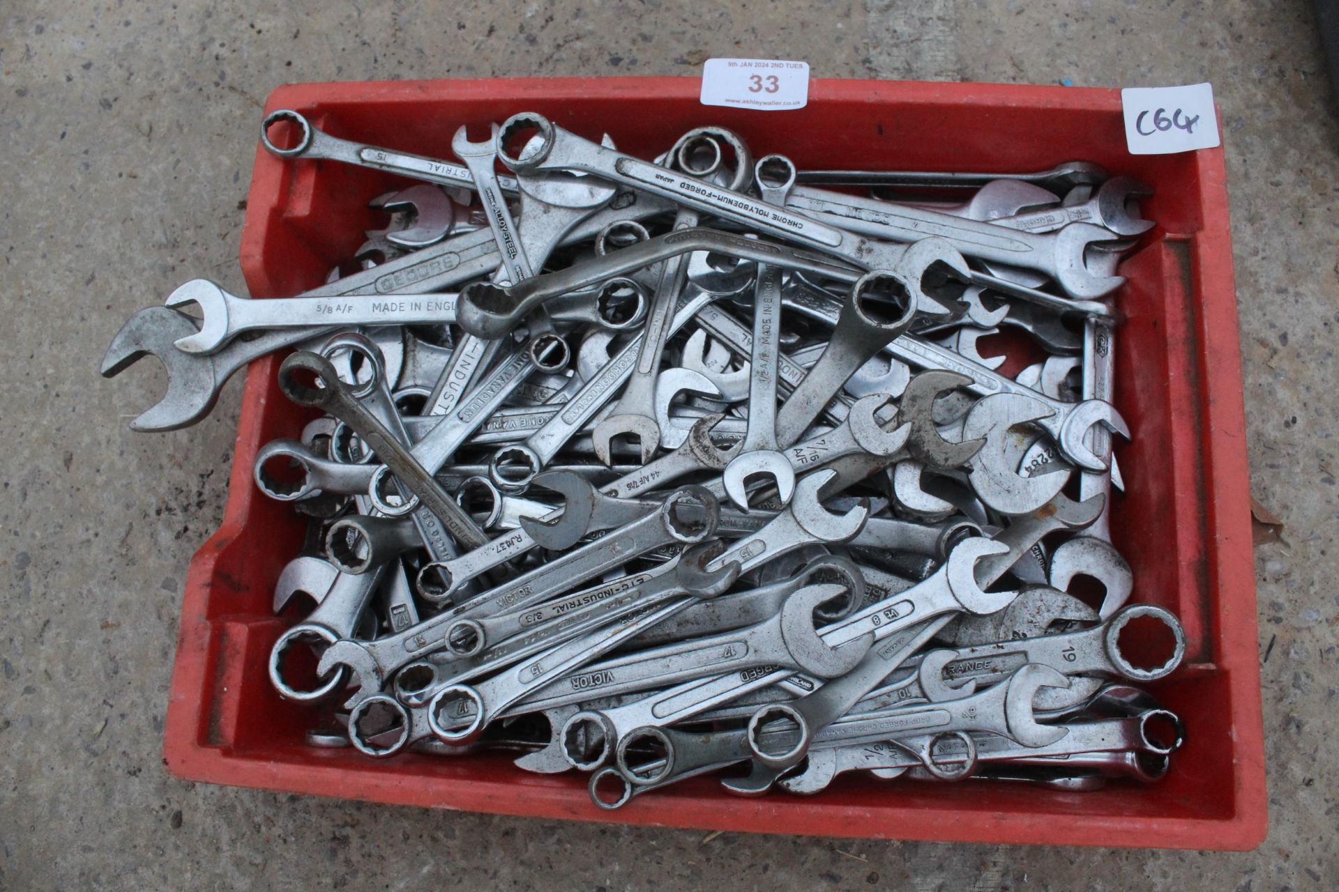 ORANGE BOX OF SPANNERS NO VAT