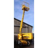 INDOOR HAULETTE HAISI 48V HA15 CHERRY PICKER APPROX 2000 HOURS BUILT IN 110/240V CHARGER 15 METRE