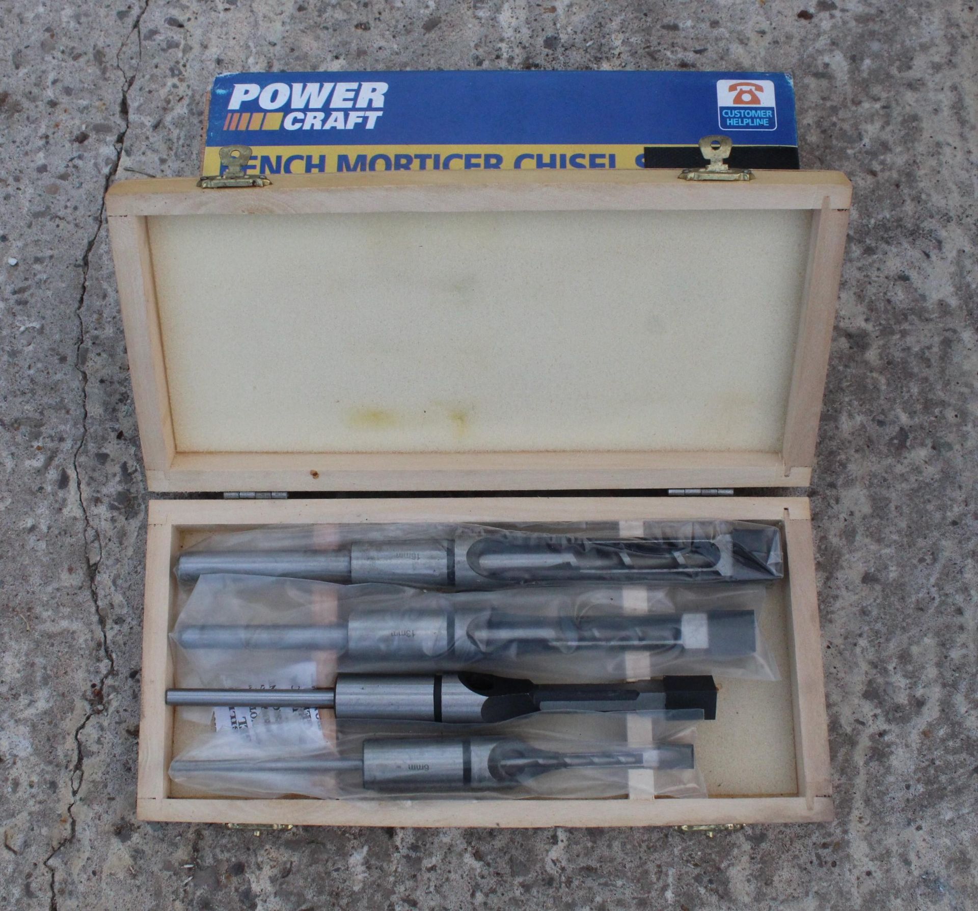 TWO BOXED POWERCRAFT MORTISE CHISEL SETS NO VAT