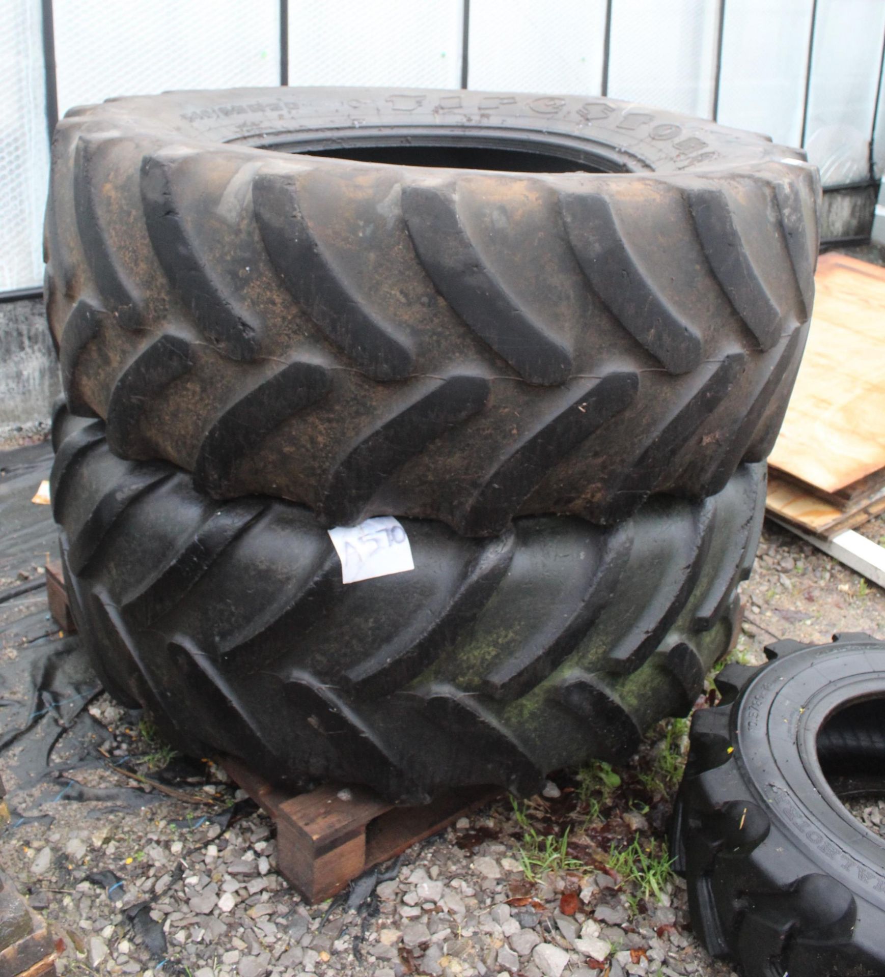 TWO 540/65R30 PART WORN TYRES + VAT